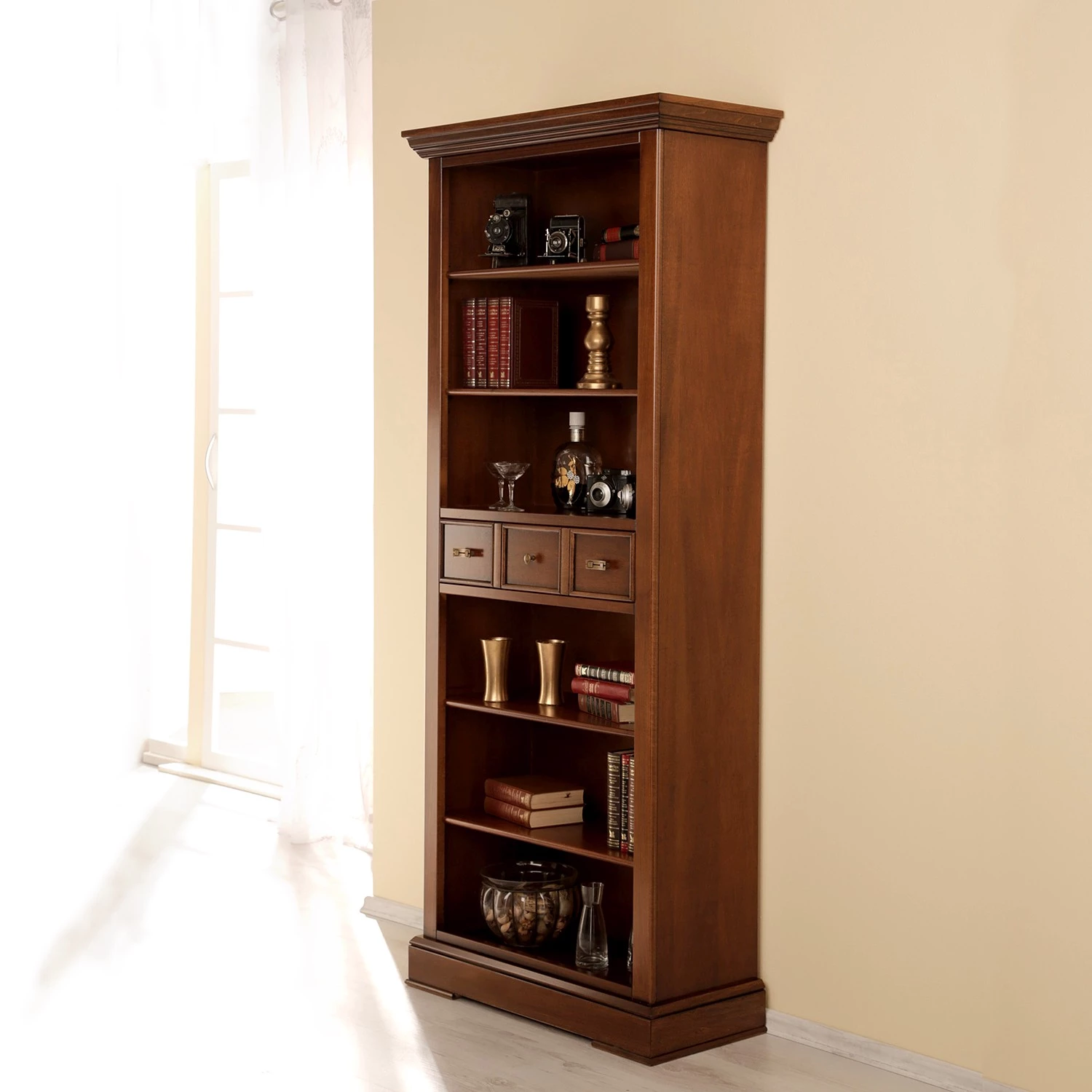 Ridgevalley Étagère Brieux II - Placage en bois véritable - Tulipier ancien 4 Ridgevalley Étagère Brieux II - Placage en bois véritable - Tulipier ancien – Image 2