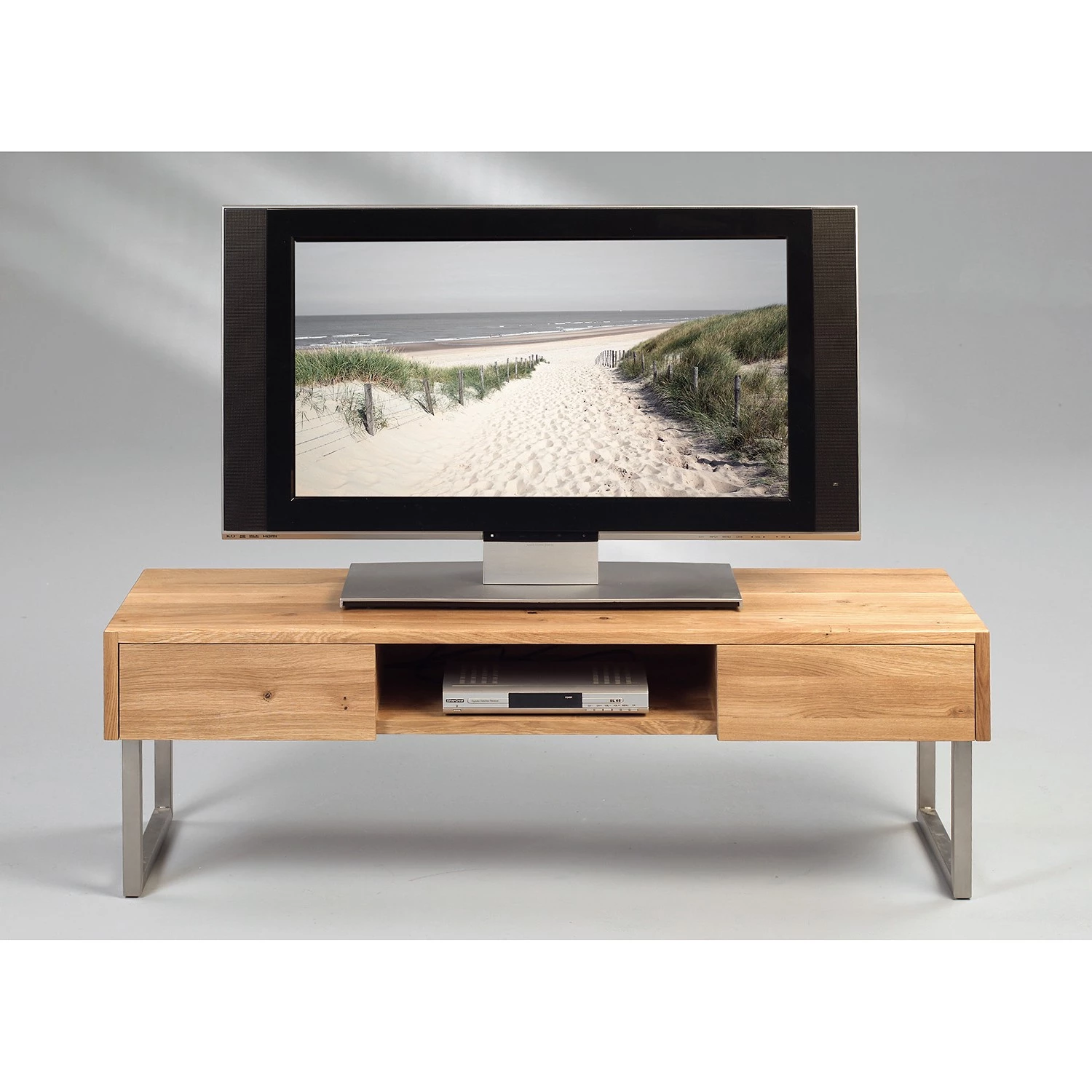 Loftscape Meuble TV Roffey - Chêne sauvage massif / Métal - Chêne sauvage / Argenté 4 Loftscape Meuble TV Roffey - Chêne sauvage massif / Métal - Chêne sauvage / Argenté – Image 2