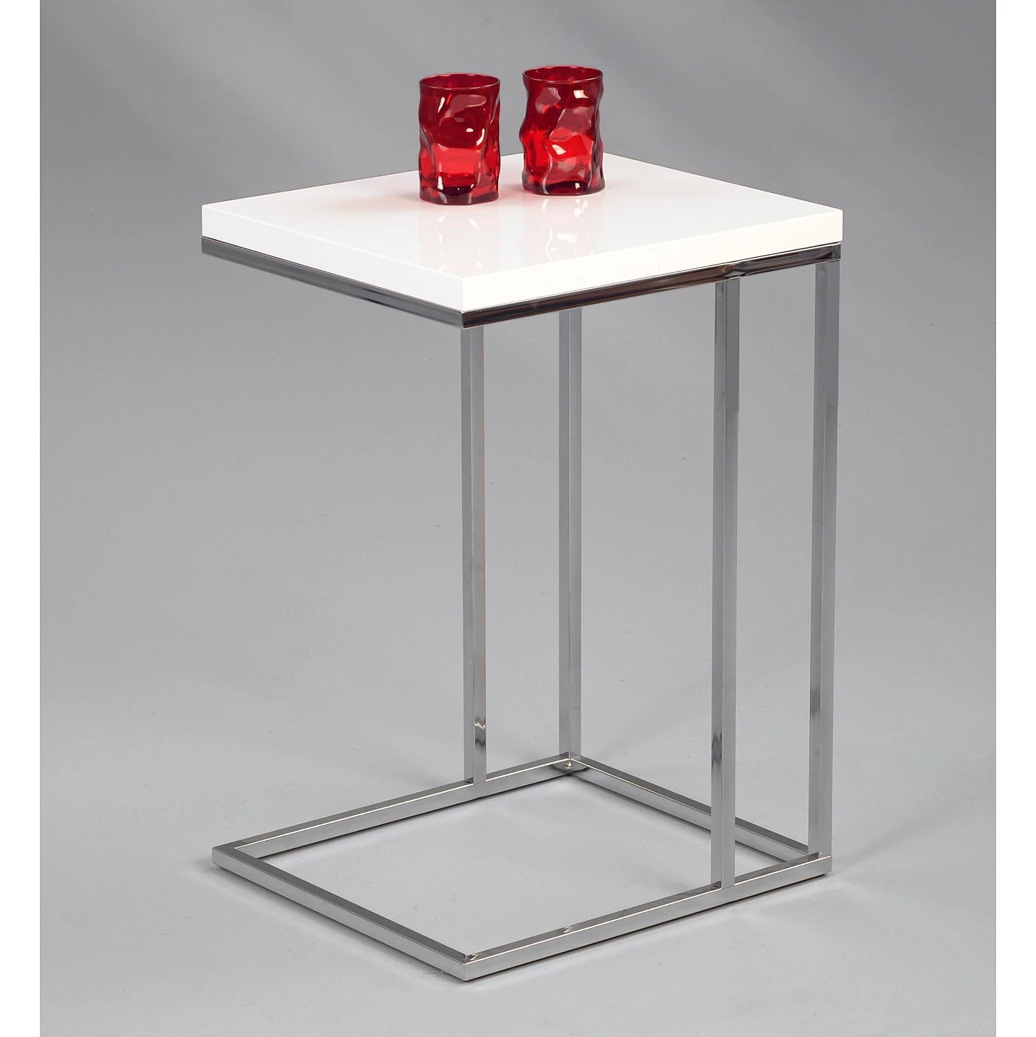 Loftscape Bout de canapé Yebles - Blanc / Argenté 4 Loftscape Bout de canapé Yebles - Blanc / Argenté – Image 2