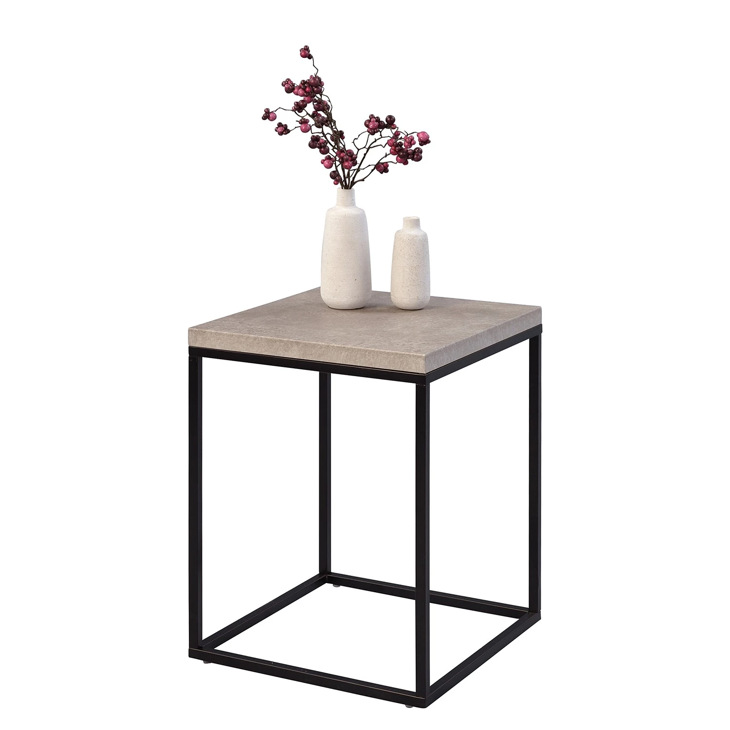 Loftscape Bout de canapé Sewen - Imitation béton / Noir 8 Loftscape Bout de canapé Sewen - Imitation béton / Noir – Image 6