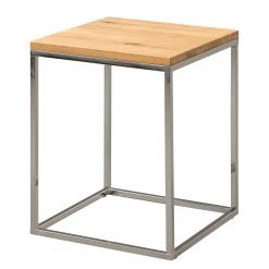 Naturoo Bout de canapé Verignon - Chêne sauvage massif / Métal - Chêne sauvage / Chromé