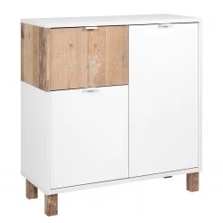 Loftscape Commode Mayac I - Blanc / Imitation bois recyclé