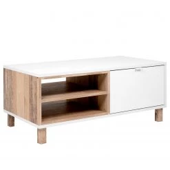 Loftscape Table basse Mayac - Blanc / Imitation bois recyclé