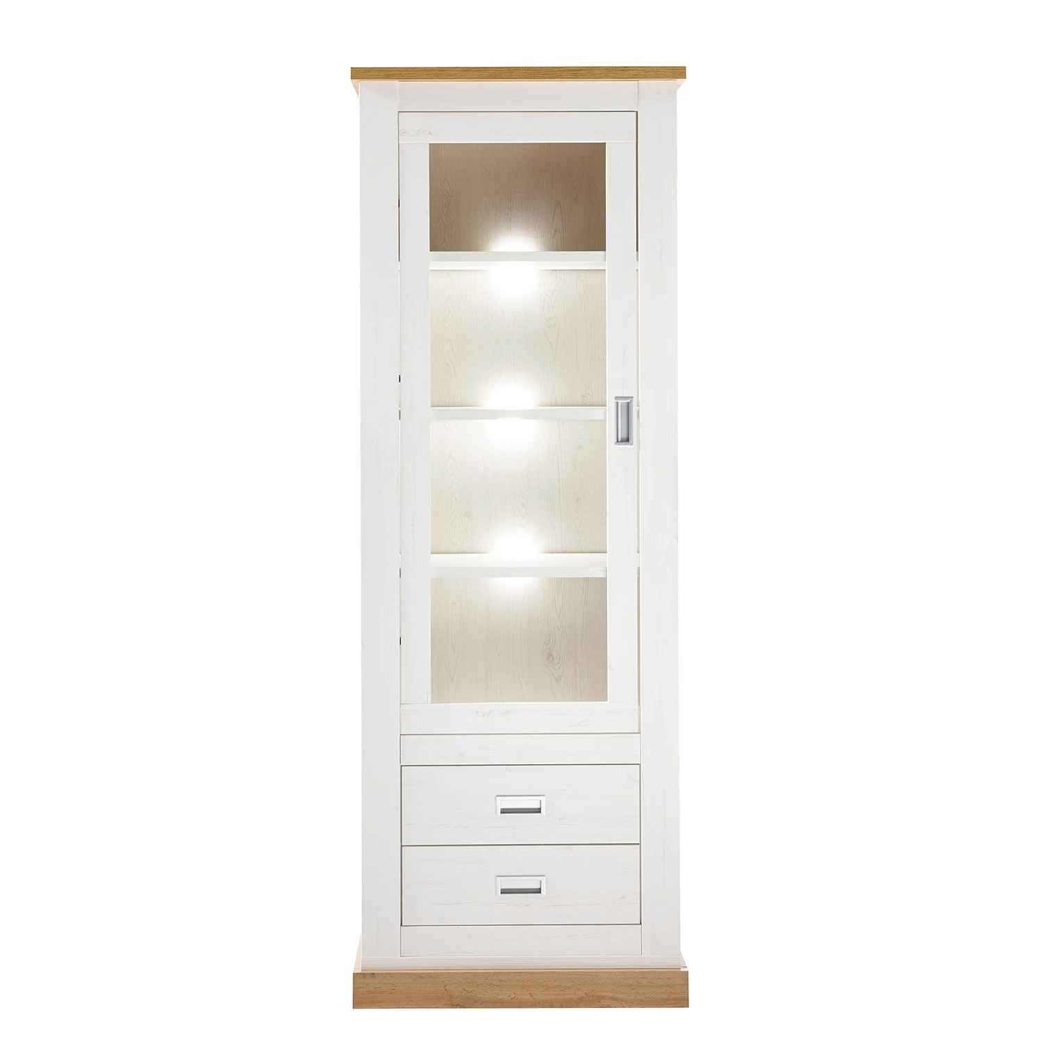 Ridgevalley Vitrine Ollezy - Imitation pin blanc / Imitation chêne artisan 7 Ridgevalley Vitrine Ollezy - Imitation pin blanc / Imitation chêne artisan – Image 5