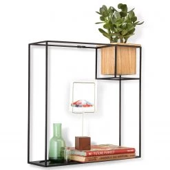 Umbra Étagère murale Cubist I - Métal / Hêtre massif - Noir / Hêtre -Meubles de salon Soldes 1000235476 201214 15131500284 DETAILS P000000001000235476