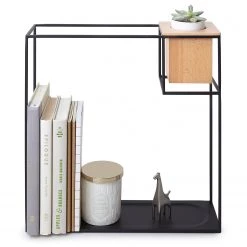 Umbra Étagère murale Cubist I - Métal / Hêtre massif - Noir / Hêtre -Meubles de salon Soldes 1000235476 201214 15131500285 DETAILS P000000001000235476