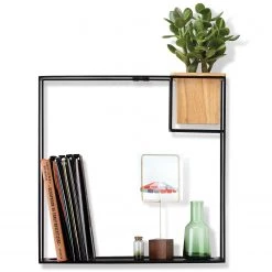 Umbra Étagère murale Cubist I - Métal / Hêtre massif - Noir / Hêtre -Meubles de salon Soldes 1000235476 201214 15131500286 DETAILS P000000001000235476