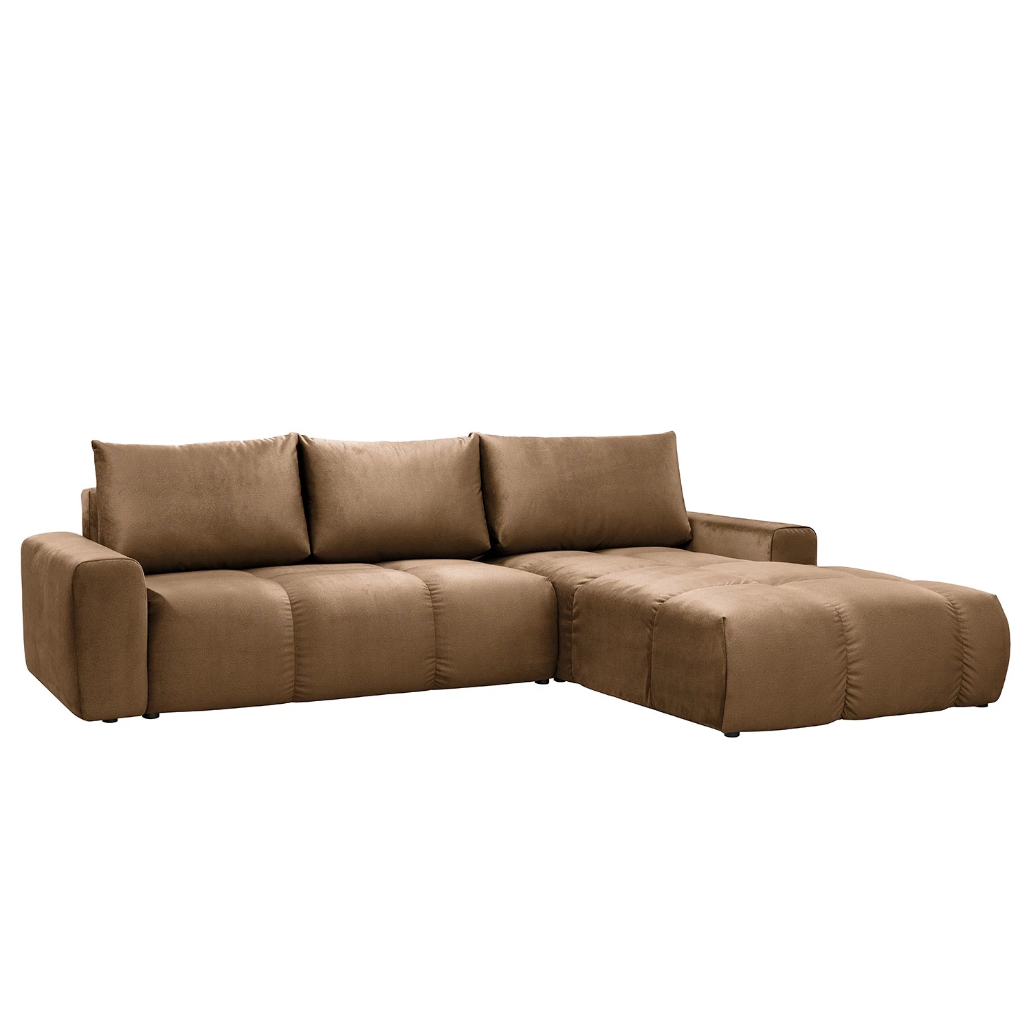 Jack & Alice Canapé d’angle Saint Veep - Velours - Velours Onoli: Beige - Méridienne courte à droite (vue de face) 3 Jack & Alice Canapé d’angle Saint Veep - Velours - Velours Onoli: Beige - Méridienne courte à droite (vue de face)