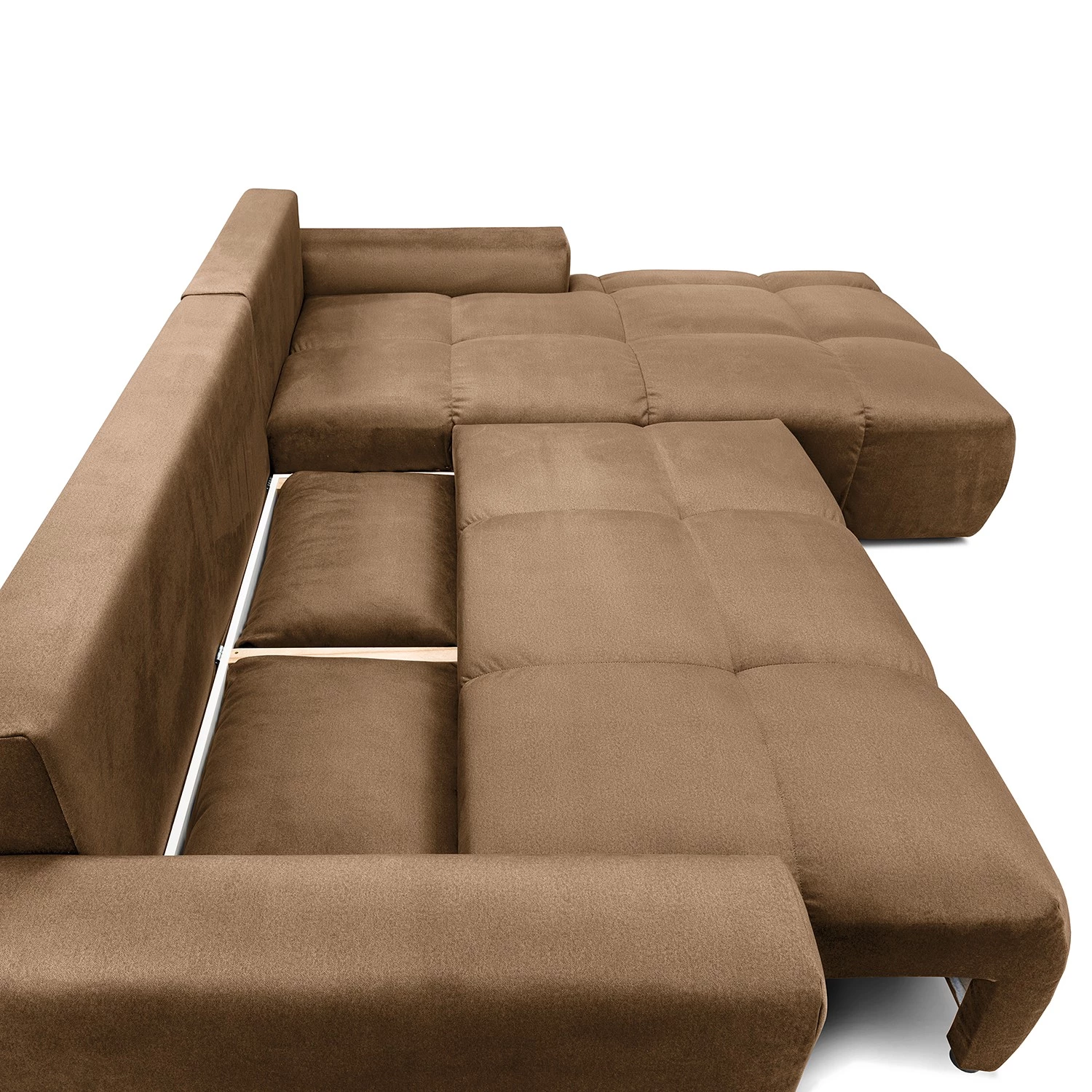 Jack & Alice Canapé d’angle Saint Veep - Velours - Velours Onoli: Beige - Méridienne courte à droite (vue de face) 7 Jack & Alice Canapé d’angle Saint Veep - Velours - Velours Onoli: Beige - Méridienne courte à droite (vue de face) – Image 5