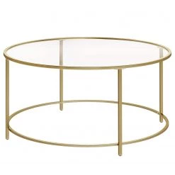 Red Living Table basse Poygan - Verre / Métal - Doré