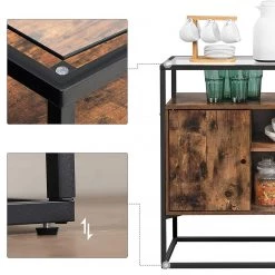 Red Living Buffet Cottage Hill III - Verre / Métal - Marron / Noir -Meubles de salon Soldes 1000235678 201210 06195200088 DETAILS P000000001000235678