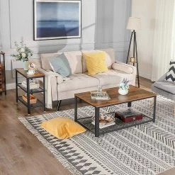 Red Living Bout de canapé Morristown I - Métal - Marron / Noir -Meubles de salon Soldes 1000235680 201210 06202000103 MOOD DETAILS P000000001000235680 mood