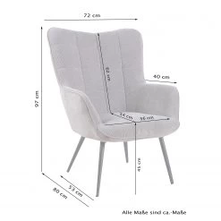 Mørteens Fauteuil Bixby - Velours côtelé - Gris - Sans repose-pieds - Tissu -Meubles de salon Soldes 1000235797 210126 13052100008 SKETCH DETAILS P000000001000235797 sketch