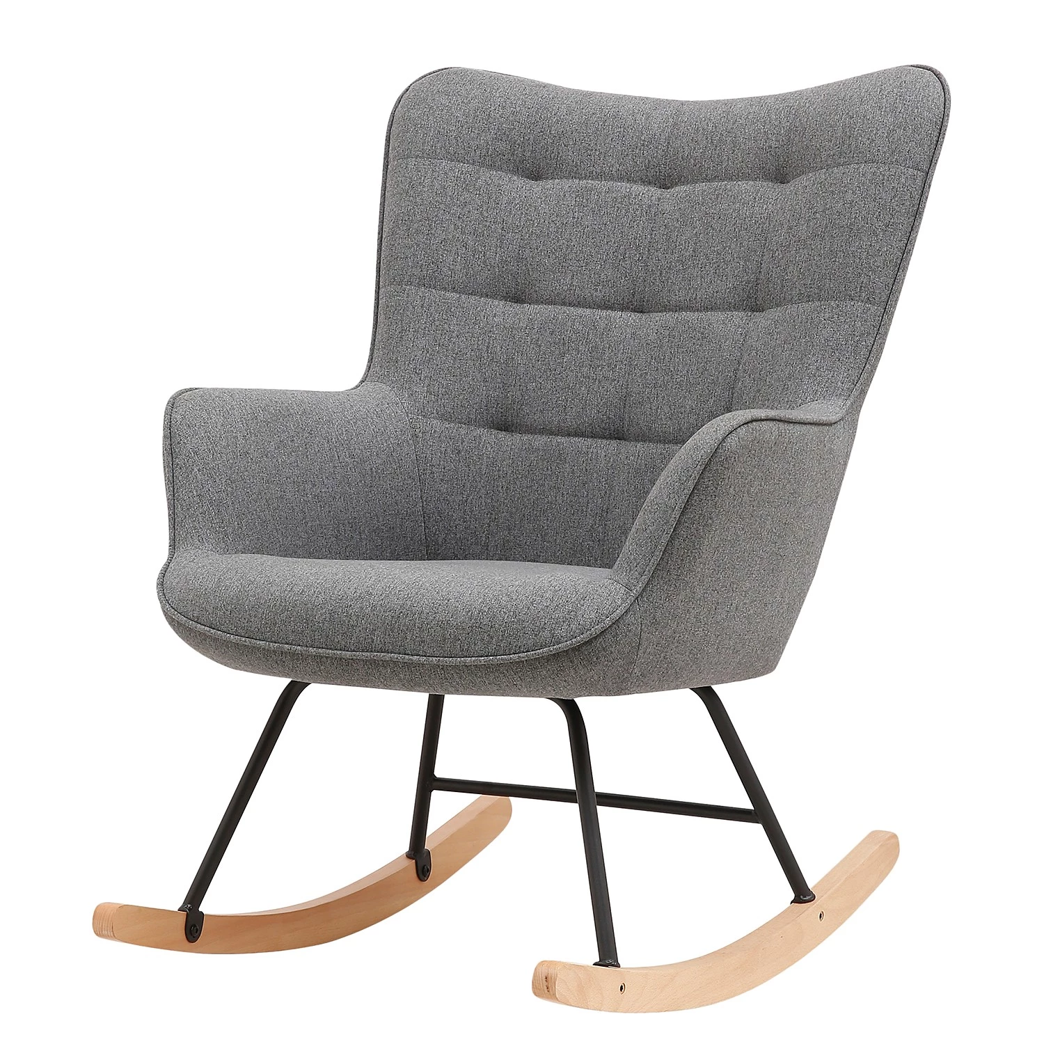 Mørteens Rocking chair Vessey I - Tissu - Gris 3 Mørteens Rocking chair Vessey I - Tissu - Gris