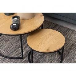 Red Living Tables basse Senez II (lot de 2) - Imitation chêne sauvage / Noir -Meubles de salon Soldes 1000235868 220802 021 MOOD DETAILS P000000001000235868 mood
