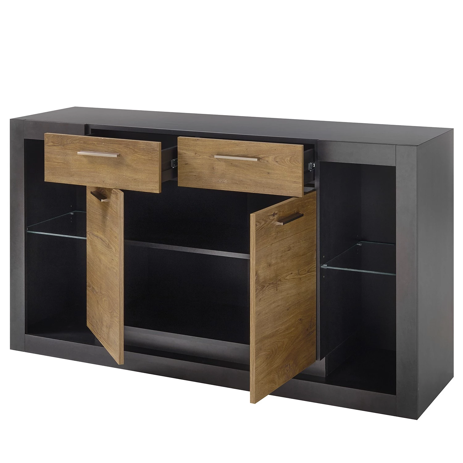 Red Living Buffet Talence II - Imitation châtaigner / Gris 6 Red Living Buffet Talence II - Imitation châtaigner / Gris – Image 4