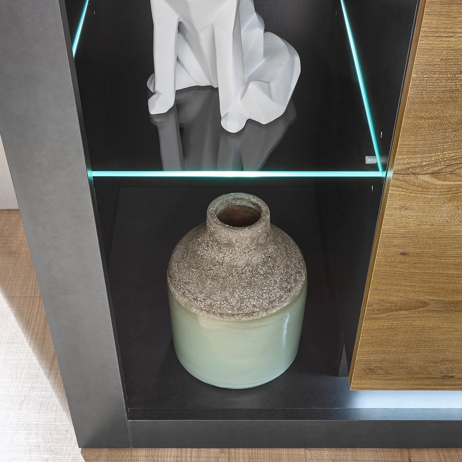 Red Living Armoire Talence - Imitation châtaigner / Gris - Butoir à droite 10 Red Living Armoire Talence - Imitation châtaigner / Gris - Butoir à droite – Image 8