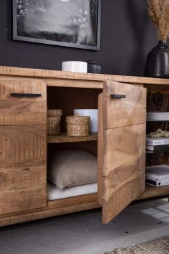 Ars Natura Buffet Roody - Avec éclairage - Acacia massif / Métal - Acacia / Noir 27 Ars Natura Buffet Roody - Avec éclairage - Acacia massif / Métal - Acacia / Noir -Meubles de salon Soldes 1000238181 220420 052 DETAILS P000000001000238181