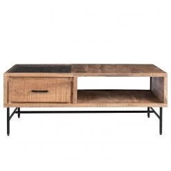 Ars Natura Table basse Roody II - Acacia massif / Métal - Acacia / Noir -Meubles de salon Soldes 1000238182 220330 030 DETAILS P000000001000238182