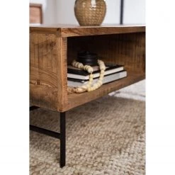 Ars Natura Table basse Roody II - Acacia massif / Métal - Acacia / Noir -Meubles de salon Soldes 1000238182 220331 034 DETAILS P000000001000238182