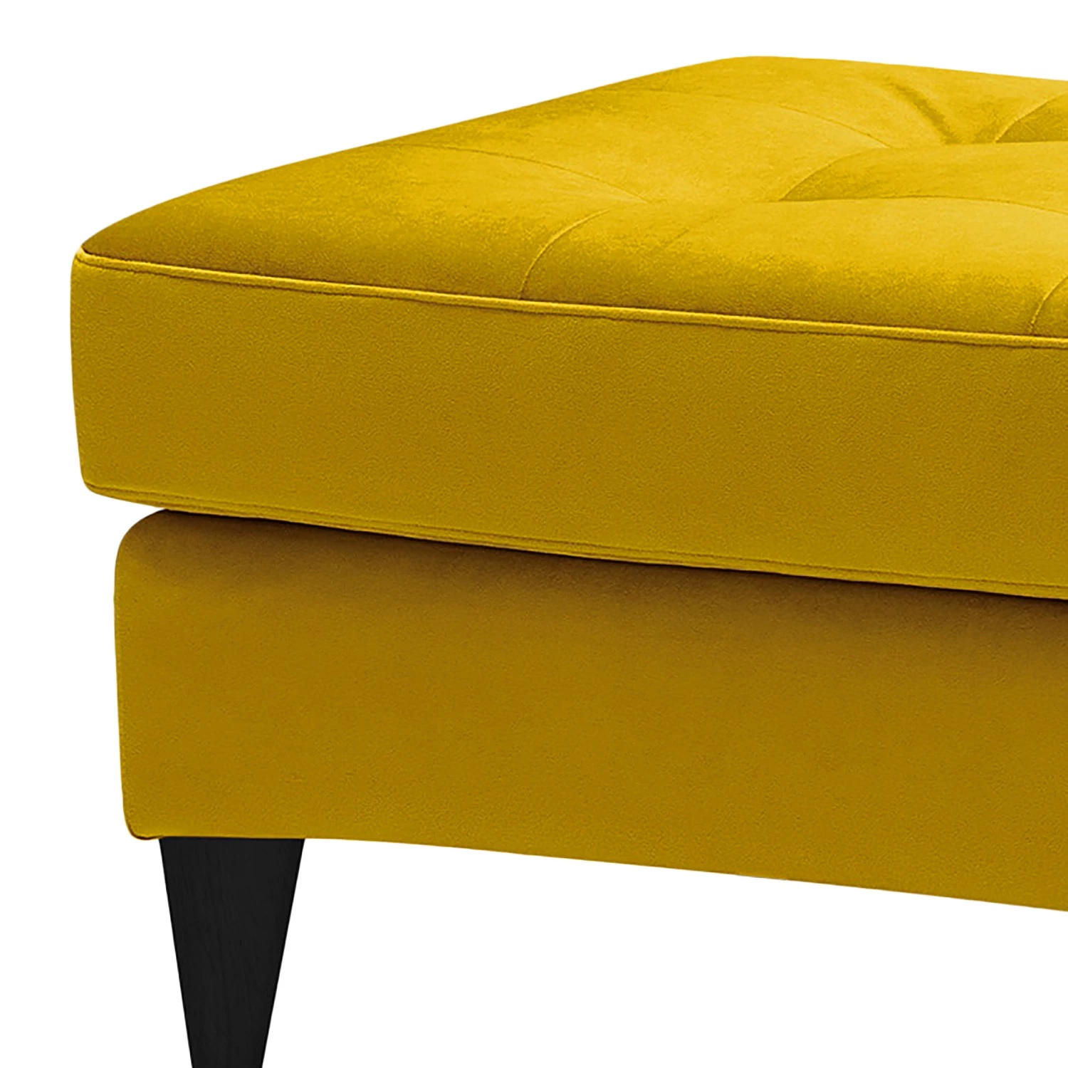 Studio Copenhagen Repose-pieds capitonné Powder - Velours Houki: Jaune moutarde - Noir 4 Studio Copenhagen Repose-pieds capitonné Powder - Velours Houki: Jaune moutarde - Noir – Image 2