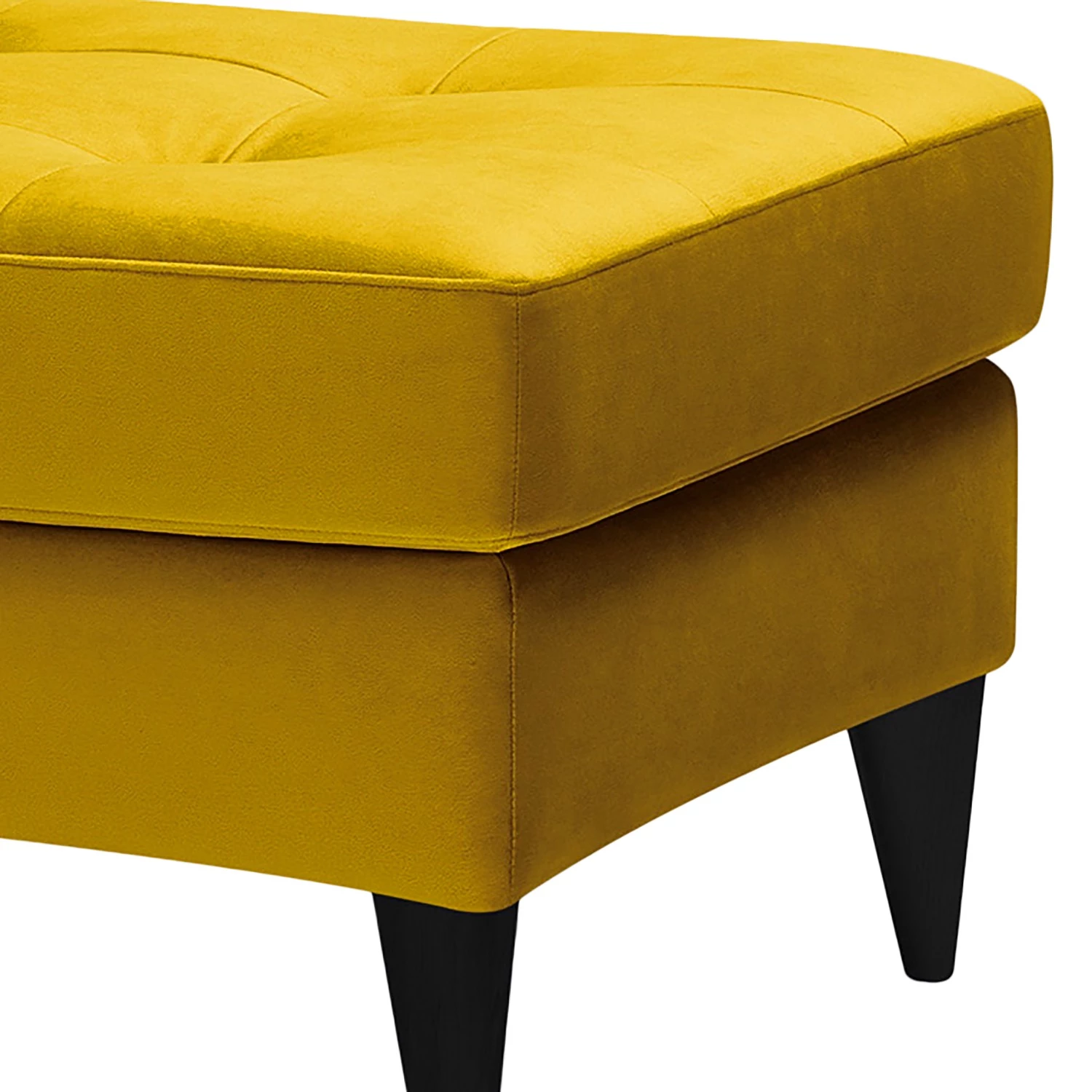 Studio Copenhagen Repose-pieds capitonné Powder - Velours Houki: Jaune moutarde - Noir 5 Studio Copenhagen Repose-pieds capitonné Powder - Velours Houki: Jaune moutarde - Noir – Image 3