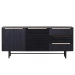 Red Living Buffet Soyons - Acacia massif / Métal - Noir / Doré -Meubles de salon Soldes 1000239501 210108 13372100059 DETAILS P000000001000239501