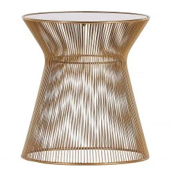 Red Living Bout de canapé Payzac IV - Verre / Métal - Gris / Doré