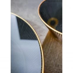 Red Living Bout de canapé Payzac IV - Verre / Métal - Gris / Doré -Meubles de salon Soldes 1000239510 210108 13384200099 DETAILS P000000001000239510