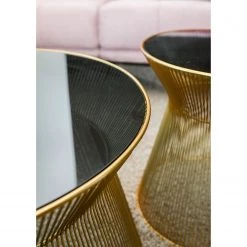 Red Living Bout de canapé Payzac IV - Verre / Métal - Gris / Doré -Meubles de salon Soldes 1000239510 210108 13384400100 DETAILS P000000001000239510