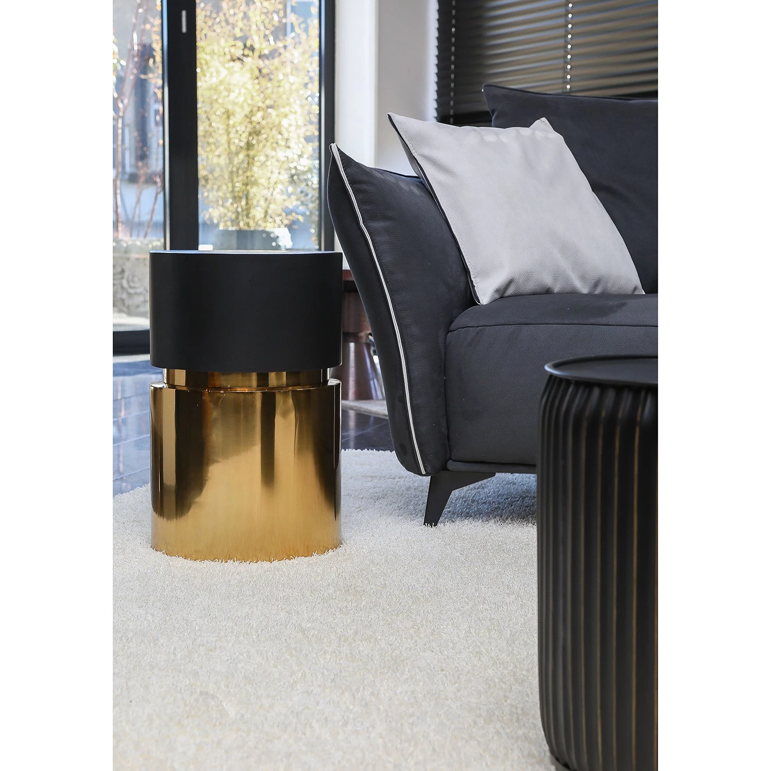 Red Living Bout de canapé Payzac II - Métal - Noir / Doré 5 Red Living Bout de canapé Payzac II - Métal - Noir / Doré – Image 3