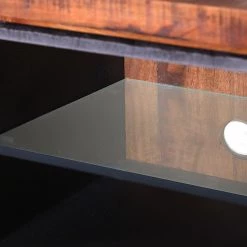 Red Living Meuble TV Thiery - Manguier massif / Métal - Manguier marron / Anthracite -Meubles de salon Soldes 1000239519 210108 13394100131 DETAILS P000000001000239519