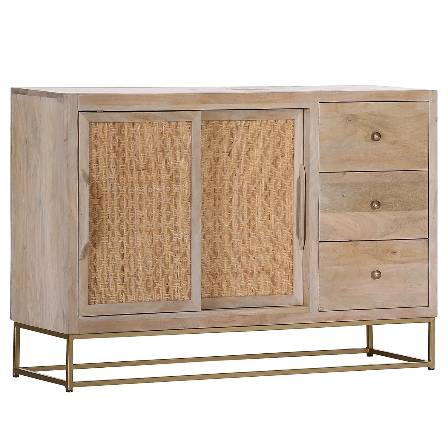 Naturoo Buffet Rumilly - Tressage en rotin / Manguier massif 3 Naturoo Buffet Rumilly - Tressage en rotin / Manguier massif