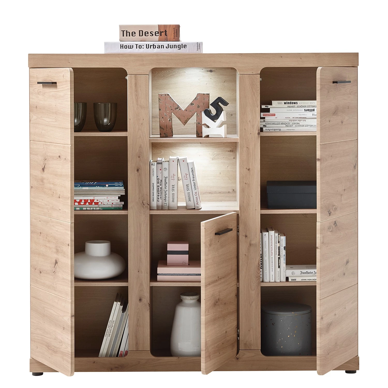 Loftscape Buffet haut Veynes - Éclairage intégré - Imitation chêne artisan 6 Loftscape Buffet haut Veynes - Éclairage intégré - Imitation chêne artisan – Image 4