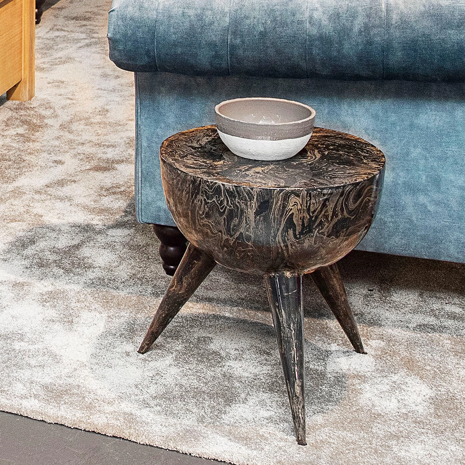 Red Living Bout de canapé Domps - Métal - Imitation marbre noir 4 Red Living Bout de canapé Domps - Métal - Imitation marbre noir – Image 2