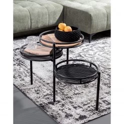 Red Living Bout de canapé Fenay III - Acacia massif / Métal - Acacia / Noir -Meubles de salon Soldes 1000240804 210608 14180800008 MOOD DETAILS P000000001000240804 mood