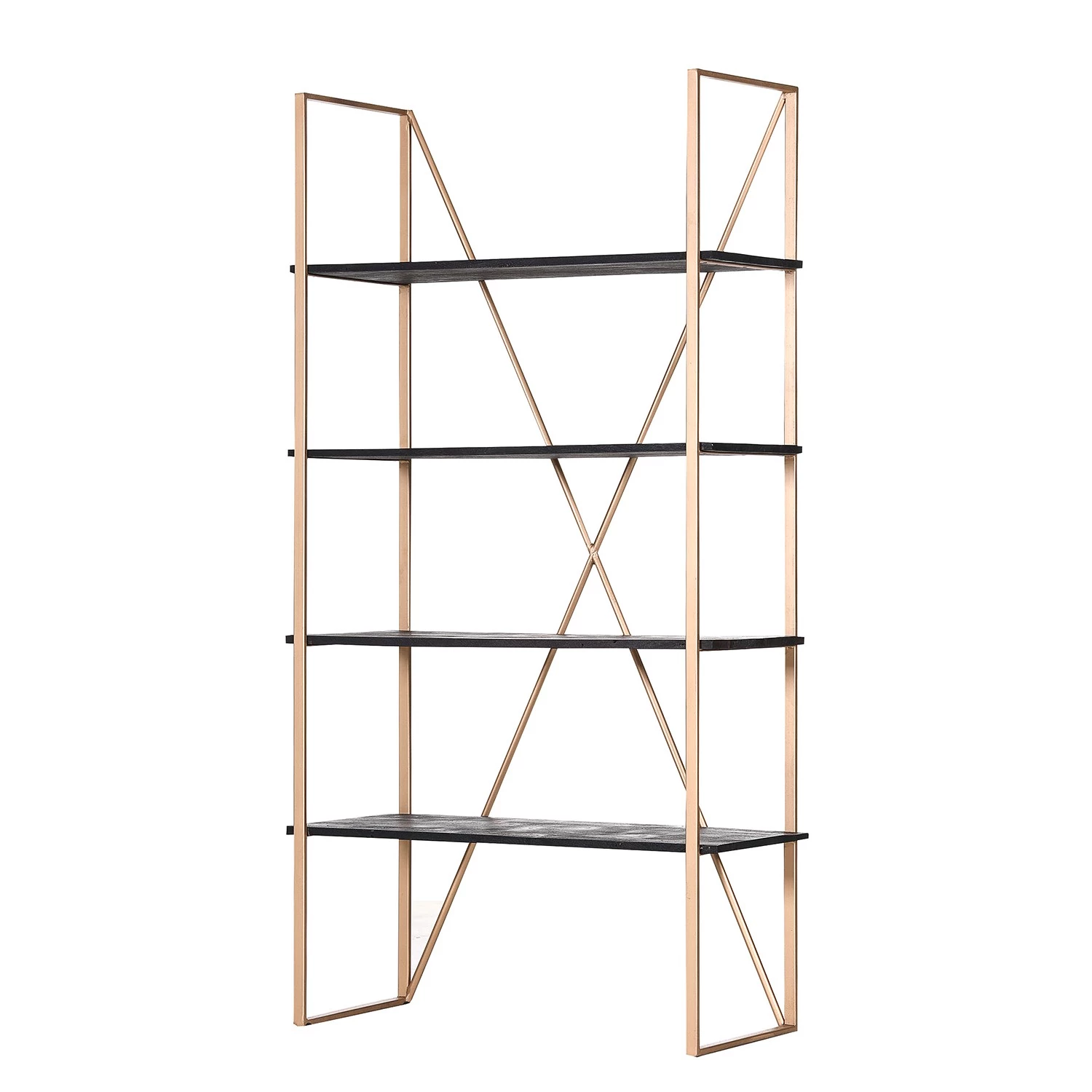 Red Living Étagère Oissel I - Acacia massif / Métal - Acacia noir / Doré 3 Red Living Étagère Oissel I - Acacia massif / Métal - Acacia noir / Doré