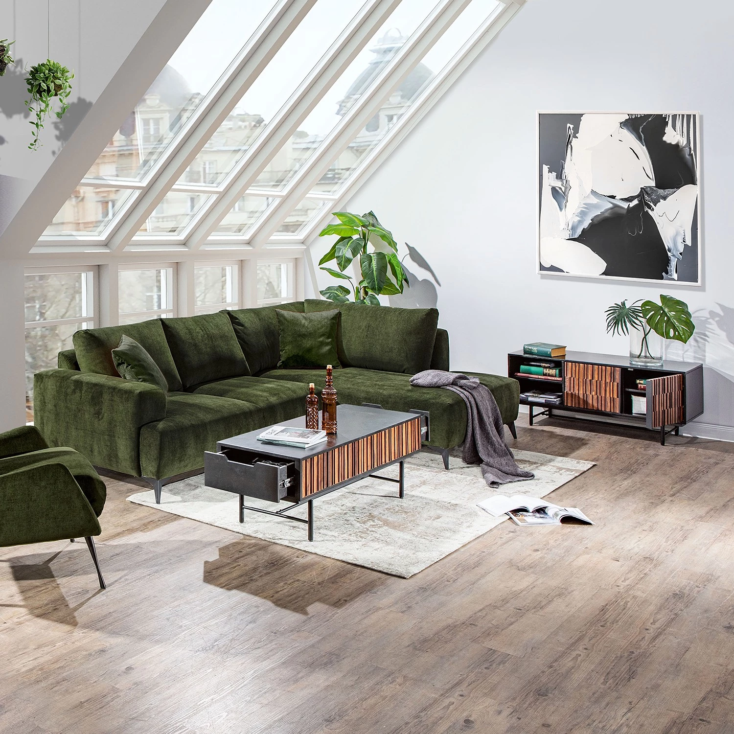 Red Living Meuble TV Sanvic - Sheesham / Acacia massif - Sheesham / Anthracite 5 Red Living Meuble TV Sanvic - Sheesham / Acacia massif - Sheesham / Anthracite – Image 3