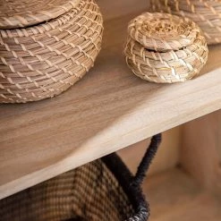 Naturoo Buffet haut Soyans - Partiellement en manguier massif / Métal - Beige / Noir -Meubles de salon Soldes 1000240832 210113 13420300184 DETAILS P000000001000240832