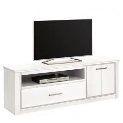 Ridgevalley Meuble TV Crottet - Pin massif - Blanc