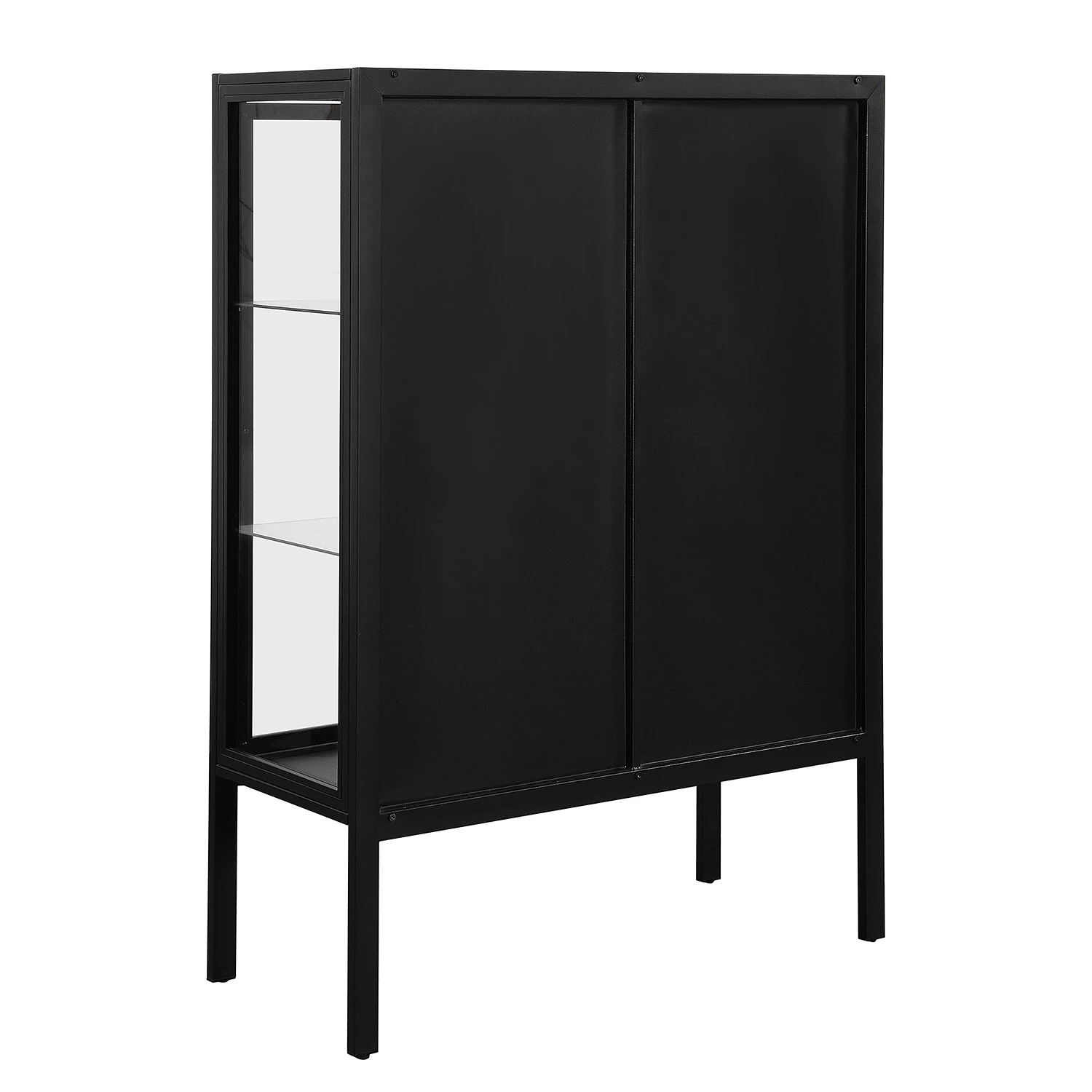 Loftscape Buffet haut Aregno - Verre / Métal - Noir - Largeur : 100 cm 6 Loftscape Buffet haut Aregno - Verre / Métal - Noir - Largeur : 100 cm – Image 4