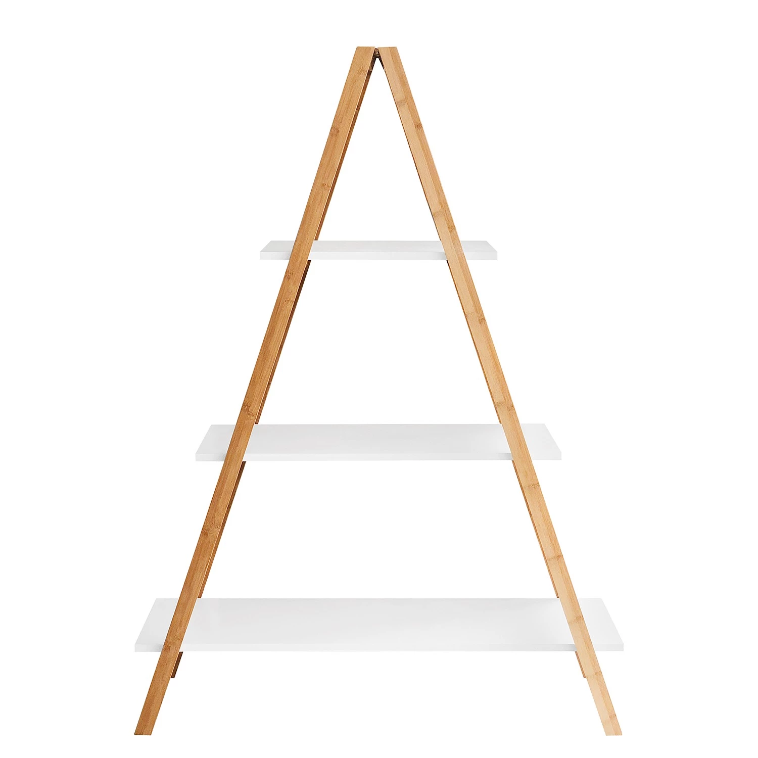 Mørteens Étagère Tondern - Bambou massif - Blanc / Bambou 4 Mørteens Étagère Tondern - Bambou massif - Blanc / Bambou – Image 2