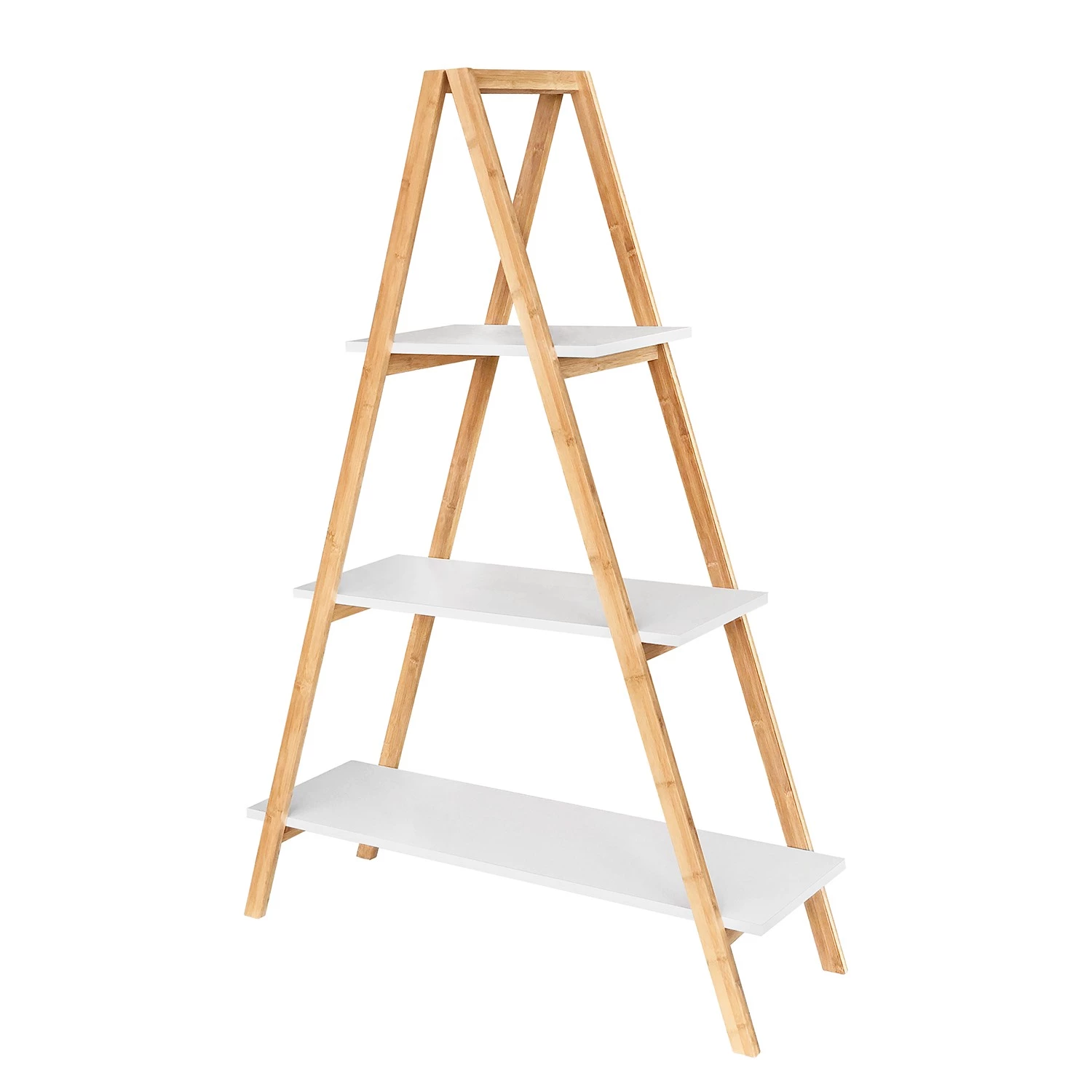 Mørteens Étagère Tondern - Bambou massif - Blanc / Bambou 3 Mørteens Étagère Tondern - Bambou massif - Blanc / Bambou