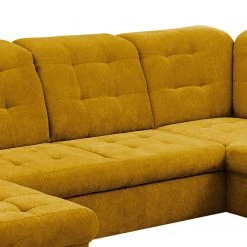 Loftscape Canapé panoramique Montbel - Microfibre - Microfibre Ranu: Jaune moutarde - Méridienne courte à gauche / longue à droite (vue de face) -Meubles de salon Soldes 1000241660 210127 18103600177 DETAILS P000000001000241660