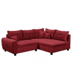 Loftscape Canapé d’angle Viersat - Microfibre - Microfibre Ranu: Baies - Méridienne courte à droite (vue de face)