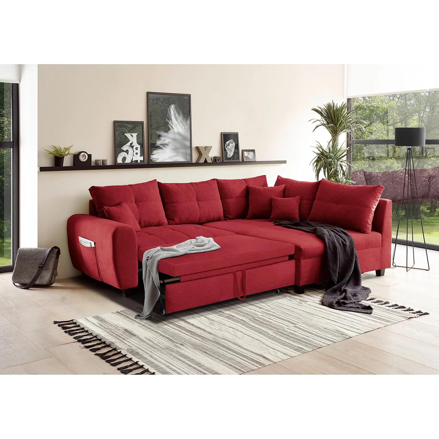 Loftscape Canapé d’angle Viersat - Microfibre - Microfibre Ranu: Baies - Méridienne courte à droite (vue de face) 5 Loftscape Canapé d’angle Viersat - Microfibre - Microfibre Ranu: Baies - Méridienne courte à droite (vue de face) – Image 3