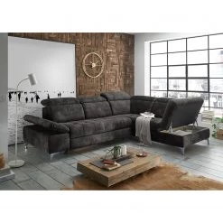 Loftscape Canapé d’angle Groslay - Velours - Velours Insa: Gris foncé - Méridienne longue à droite (vue de face) 20 Loftscape Canapé d’angle Groslay - Velours - Velours Insa: Gris foncé - Méridienne longue à droite (vue de face) -Meubles de salon Soldes 1000241684 210127 18164700434 MOOD DETAILS P000000001000241684 mood