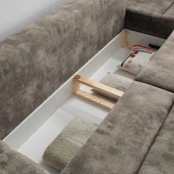 Loftscape Canapé d’angle Venouse - Velours - Velours Insa: Gris minéral - Méridienne courte à droite (vue de face) -Meubles de salon Soldes 1000241693 210127 18195000536 DETAILS P000000001000241693