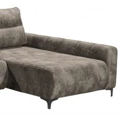 Loftscape Canapé d’angle Venouse - Velours - Velours Insa: Gris minéral - Méridienne courte à droite (vue de face) -Meubles de salon Soldes 1000241693 210127 18195700540 DETAILS P000000001000241693