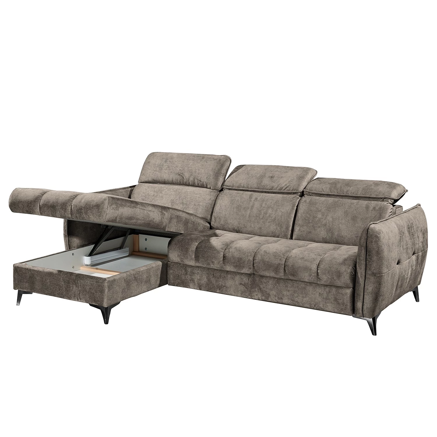 Loftscape Canapé d’angle Grillon - Velours - Velours Insa: Gris minéral 8 Loftscape Canapé d’angle Grillon - Velours - Velours Insa: Gris minéral – Image 6